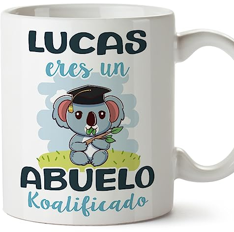MUGFFINS Tazas Personalizadas para ABUELO - En Español - Koalificados Personalizados - 11 oz / 330 ml - Regalo personalizable original y divertido