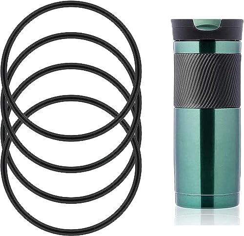 Jowxsx 4Pcs Black Replacement Gasket for Contigo Snapseal Byron Travel Mug 16oz & 20oz, Silicone Lid Seal Leak-Proof for Contigo Coffee Travel Tumbler Glassware and Drinkware