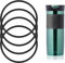 Jowxsx 4Pcs Black Replacement Gasket for Contigo Snapseal Byron Travel Mug 16oz & 20oz, Silicone Lid Seal Leak-Proof for Contigo Coffee Travel Tumbler Glassware and Drinkware