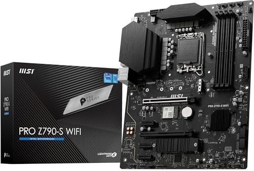 MSI PRO Z790-S WiFi ProSeries Motherboard (Supports 12th/13th/14th Gen Intel Processors, LGA 1700, DDR5, PCIe 5.0, M.2, 2.5Gbps LAN, USB 3.2 Gen2, HDMI/DP, Wi-Fi 6E, Bluetooth 5.3, ATX)