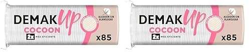 Demak 'Up Cocoon Set 85 Wattepads zum Abschminken, Baumwolle Scheiben (Packung mit 2)