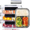 LNWSN Meal Prep Boxen – 4x1040ML Frischhaltedosen Glas Mit Deckel Mit 3-Fach-Trennsystem | BPA-Freie Aufbewahrungsdosen Aus Borosilikatglas | Low Carb Portionierung & Geruchsneutral