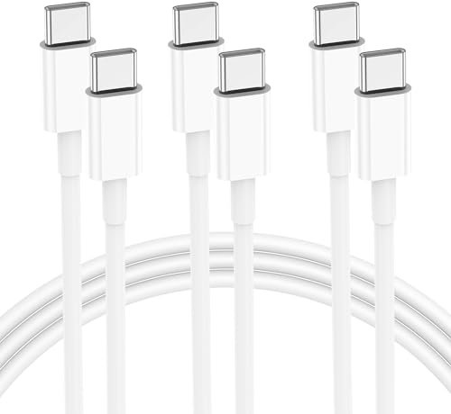 Apple USB C Charger Cable 1M, 3Pack 60W USB C to USB C Cable, Fast Charging Type C Cable Lead for iPhone 16 15 Pro Max/Plus/Pro, for MacBook Pro/Air 2022/2020, for iPad Pro 2020, iPad Air 4/5