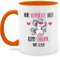 Tasse Tassen 325ml - Statement Sprüche - Nur Verrückte hier - komm Einhorn, wir gehen - 325 ml - Orange - einhorn mit spruch spruchtasse sarkasmus sprüchen kakaobecher lustig spruchtassen