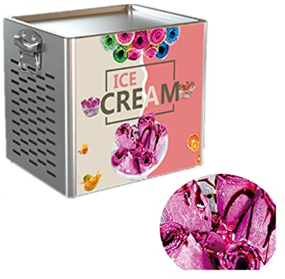 Fried Ice Cream Roll Machine Kleine thailändische Bratpfanne Ice Cream Rolled Fried Yogurt Ice Cream Roll Machine Maker Einfach zu bedienen für Anfänger und Profis