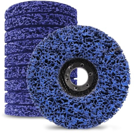 LSTOPGO 10 Stück CSD Scheibe, Ø 125 mm,Bohrungsdurchmesser 22mm,Reinigungsscheibe Set für Winkelschleifer,für Rostentfernung Schweißnähte entfernen Sie Farbe,Rost und Oxidation (blau, 10 Stück)