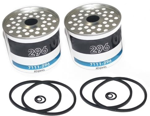AEspares 2 filtros de aceite de combustible diésel + arandela y junta tórica para coches tractores 7111-296