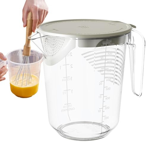 Maciun Caraffa graduata da cucina con manico e bilancia | Misurino da cucina per cucinare, cuocere, farina, zucchero