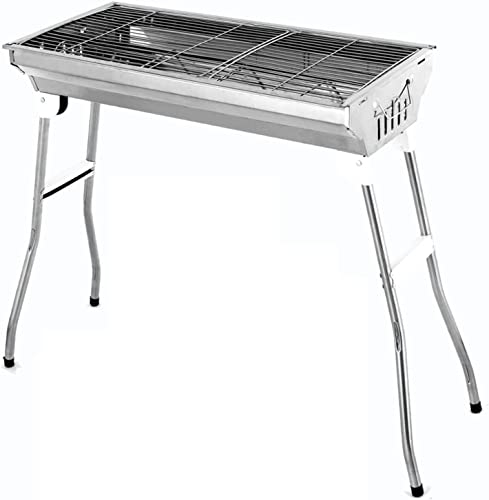 MYVVKIA BBQ-Grill Outdoor Holzkohlegrills Outdoor Barbecue Grill Edelstahl Klappbar Einbau Barbeque Grill BBQ Holzkohlegrill Tragbarer Grill