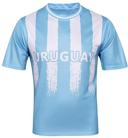 Bolognifi Herren Fußballtrikot Europa/Amerika Cup Fußball T-Shirt Sweatshirt Fans Footy Halbarm(Uruguay,M)