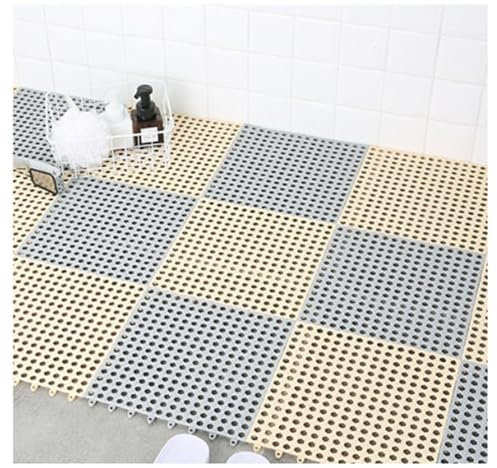 Non Slip Foot Massage Shower Tiles Mat,6pcs 6sq.ft Bathroom Drainage Interlocking Floor Mats,12x12in Cuttable Splicing Wet Areas Cushion Mat