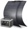 ALLPOWERS R600 Station électrique portable 299Wh avec 2 panneau solaire flexible 100W IP68 étanche, batterie LiFeP04, Chargement rapide sans fil 15W, générateur solaire pour camping-car, jardin, toit