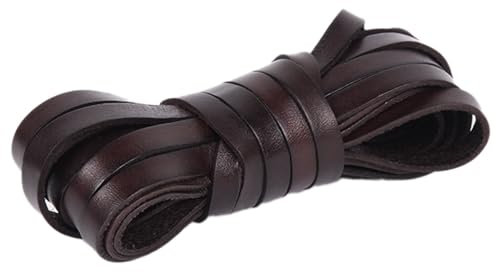 Whakano Vintage Flach Lederband Lederriemen 2 mm dick,Lederschnur Breit Lederbänder,Bänder für Basteln von Taschenriemen Schultergurte Ledergürtel Hutbänder Verpackungsherstellung,8mm x 5m