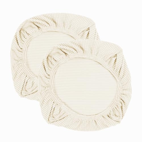 Yikko Elastic Stretch Spandex Stuhl Sitzbezüge Schonbezüge Waschbare Passform für Bürostühle, Esszimmerstühle, Bar Hochzeitsfeier Dekor (2, Beige)