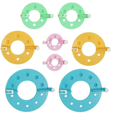 8 Pcs Pompom Makers, 4 Sizes Fluff Weaver Reusable | DIY Fluff Balls Knitting Craft Easy Way to Make Pompoms for Needle Craft DIY Wool Knitting Craft Tool Set Decoration