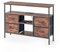 HOMYLIN TV Schrank Lowboard, TV Stand mit 4 Stoff Schubladen, Entertainment Center Stand mit 3 offenen Fächern, Speicher Schublade Sideboard für Wohnzimmer, Eingang, Schlafzimmer, 110x30x85CM, Braun
