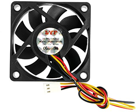 HYROOY Ventilateur 6015 12 V 60 x 60 x 15 mm pour ordinateur sans balais 3600 tr/min USB 3 broches manchon roulement PC ordinateur pour boîtier cool