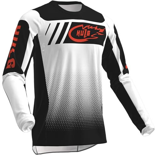 HULG MTB-Trikot, Herren-Radtrikots, Motocross-Trikot, Downhill-Anzug, Schnell Trocknend Und Atmungsaktiv, Geeignet Für MTB/BMX/Cross-Country-Motorräder Und Andere Sportarten (Color-03,XL)