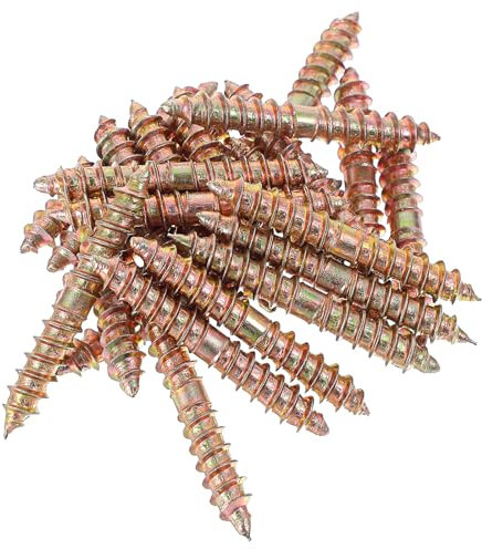 Lot de 24 vis à double face M6 x 41 mm - Chevilles de fixation pour meubles - Vis à double tête - Vis à double extrémité - Boulons filetés auto-taraudeuses - Connecteur de meubles en bois