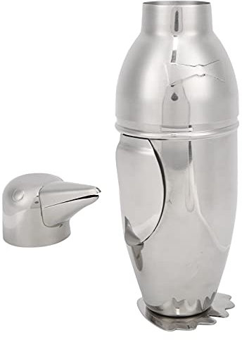 Cocktail Shaker, 500ml Classic Retro Stainless Steel Drink Shaker Penguin Shape Martini Shaker Bar Bartender Shaking Tins for Drink Making