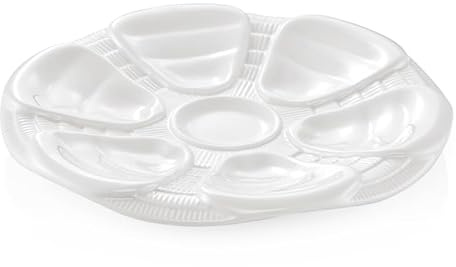 12 Austernteller für 6 Austern Set, Ø 25 cm, Porzellan