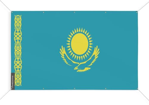 Bandiera Kazakistan con 10 occhielli in varie misure, 170 x 255 cm
