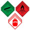 Lot de 9 - 3 autocollants d'avertissement pour gaz inflammable, 3 gaz comprimé et 3 GPL - 98 x 98 mm - Étiquettes de sécurité autocollantes en vinyle pour caravane, camping-car, casier à gaz