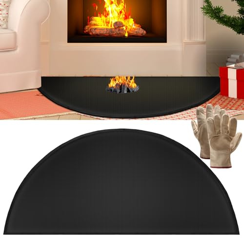 Thicker Fireproof Hearth Rug, Windspeed 5 Layer Fire Resistant Rugs for Fireplace Fireproof Fireplace Hearth Mat for Wood Stove Fireplace Mat Protect Floor from Sparks Embers