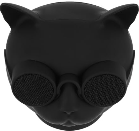 Alipis Mini Enceinte sans Fil Portable Chat Noir Enceinte Rechargeable USB pour Extérieur et Maison Haut-Parleur Compact Compatible PC et Smartphone Voyages et Fêtes