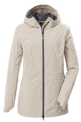 killtec Damen Funktionsjacke/Regenjacke wasserdicht mit Kapuze KOS 83 WMN JCKT, hellzement, 40, 43808-000