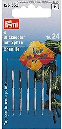 Prym Stickerei, Metal, Silber, 37 mm Länge x 0,8 mm Dicke, 6