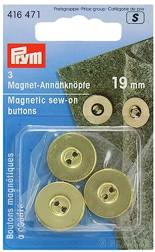 Prym 416471 Magnet-Annähknöpfe 19 mm goldfarbig
