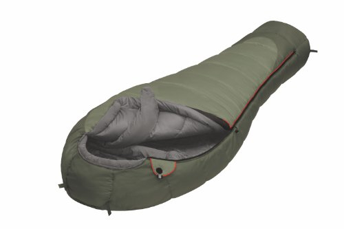 Alexika Aleut Winterschlafsack mit Wärmekragen - warmer, komfortabler Mumienschlafsack für Erwachsene und Familien Outdoor Camping bis -8 C mit Kompressionssack und rechtem Reißverschluss, 230x95x65