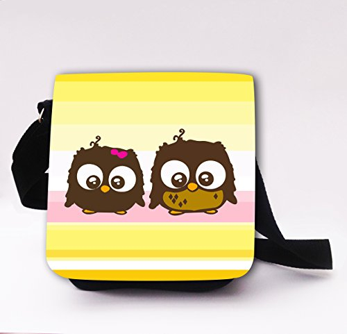 ilkaparey wandtattoo-welt Schultertasche Handtasche Tasche mit Eule Eulchen Eulentasche Mädchentasche Umhängetasche mit Eule kt12
