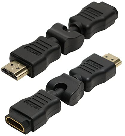 LogiLink AH0012 HDMI High Speed Adapter, 270 Grad schwenk-drehbar und mit vergoldeten Kontakten, Ideal für Full HD, Stecker auf Buchse schwarz