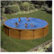 Piscina Gre KITPROV503W Sicilia - Piscina fuori terra in acciaio, ovale, effetto legno. Piscine smontabili per giardino. 500 x 300 x 120 cm.