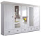 moebel-eins Roman Kleiderschrank/Drehtürenschrank teilmontiert, Material Massivholz, Kiefer, 5-türig, Weiss