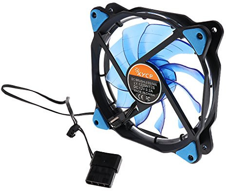 3-Pin/4-Pin 120mm PWM PC Computer Case CPU Cooler Cooling Fan With Red LED - Blue