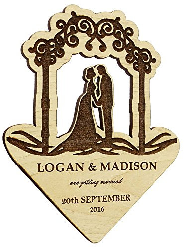 Darling Souvenir Save The Date Holz graviert Magnete 50 rustikale Hochzeit annoucement Idee personalisiert