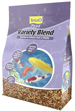 TetraPond Variety Blend, Pond Fish Food, for Goldfish and Koi Yellow 2.25 Pound (Pack of 1)