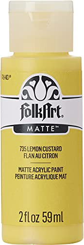 FolkArt Acrylic Paint in Assorted Colors (2 oz), 735, Lemon Custard