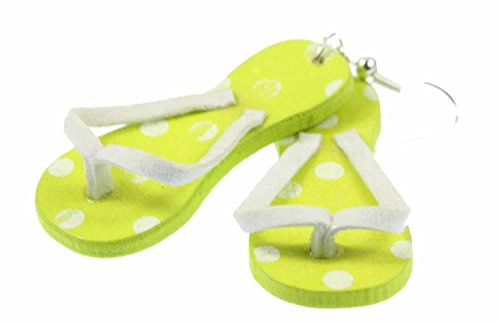 Miniblings Badelatschen Ohrringe Zehentrenner Badeschuhe grün versilbert | Ohrschmuck aus eigener Fertigung in Berlin, mit Ferien und Sandalen