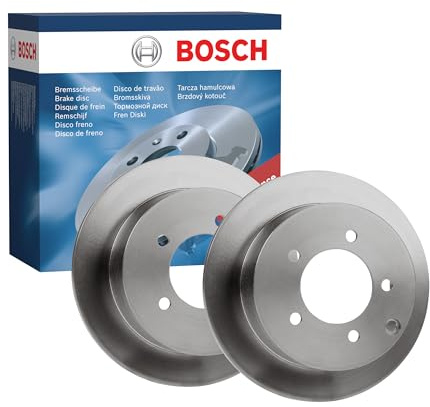 Bosch BD1728 Brake Disc Set - 262 mm Solid Discs - Rear Axle - ECE-R90 Certified - Reliable Braking, Stable Performance, Corrosion Protection - 1 Set of 2 Discs