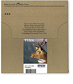 Epson Original T1306 Tinte Hirsch (SX420W BX320FW SX620FW BX/SX525WD BX625FWD BX305FW B42WD BX925FWD BX635FWD BX535WD SX435/440W BX630FW SX235W WF7015 7515 7525 3010 3520 3540) Multipack 3-farbig