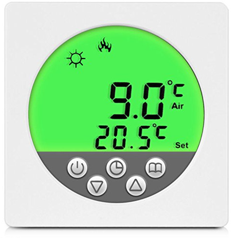SM-PC®, Digital Thermostat Raumthermostat Fußbodenheizung Wandheizung LED grün #a35