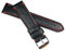 Sulla Herren Leder Uhrenarmband Catalonia 22mm Schwarz rote Naht