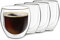DUOS® Jumbo Latte Macchiato Gläser Set 4x310ml, Doppelwandige Gläser Latte Macchiato, Doppelwandige Kaffeegläser, Teegläser, Cappuccino Gläser Eiskaffee Gläser Thermogläser doppelwandig Espressotassen