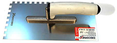 Edelstahl Zahnkelle Kelle Zahnspachtel 8x8mm TPU Softgriff DECOREX HD