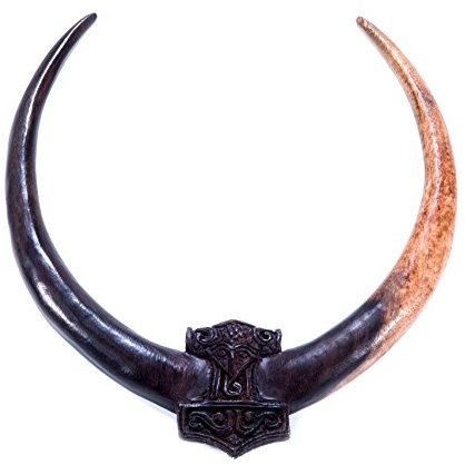 Windalf Vikings Torques THYR Ø 13 cm Thorshammer Odin Schmuck Wikinger Halsreif Vintage Schmuckstück Handarbeit aus Holz