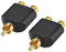 sourcing map RCA Male to 2 RCA Female Connector Stereo Audio Video Cable Adapter Splitter Black 2Pcs